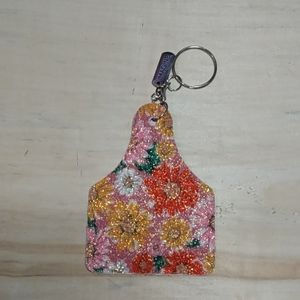Cow tag keychain
